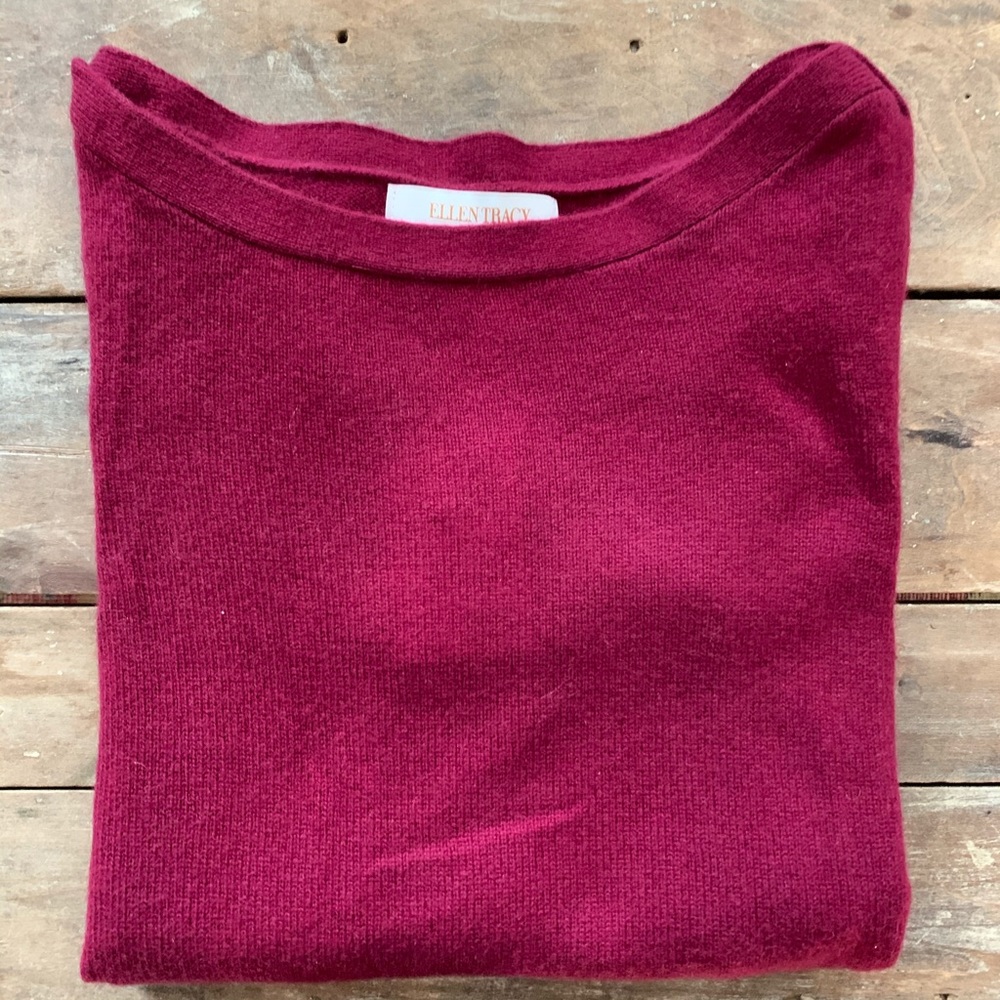 Ellen Tracy 100% Cashmere Boatneck Sweater S NWT
